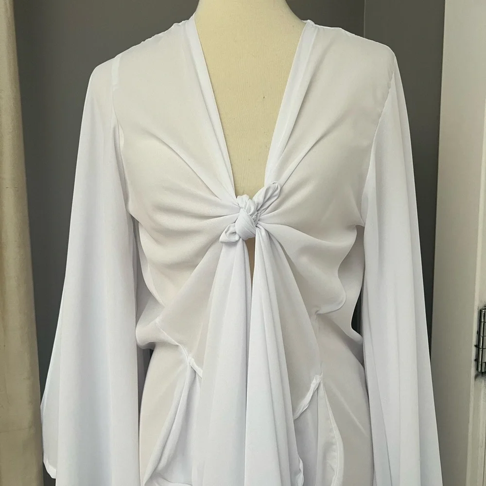 Jennafer Grace Ivory Sheer Kimono - Picture 9 of 14